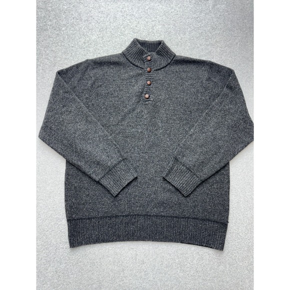 Daniele Blasi Other - Daniele Blasi Sweater Mens XL Gray Wool Blend Italy Mock Neck Button Pullover‎